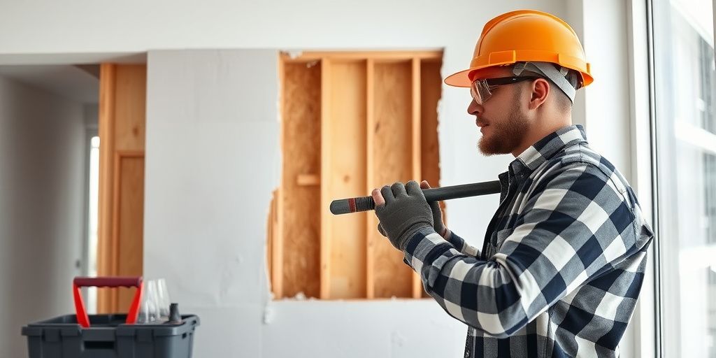 Làm việc xây dựng thạch cao chuyên nghiệp tại Hoàng Phong.