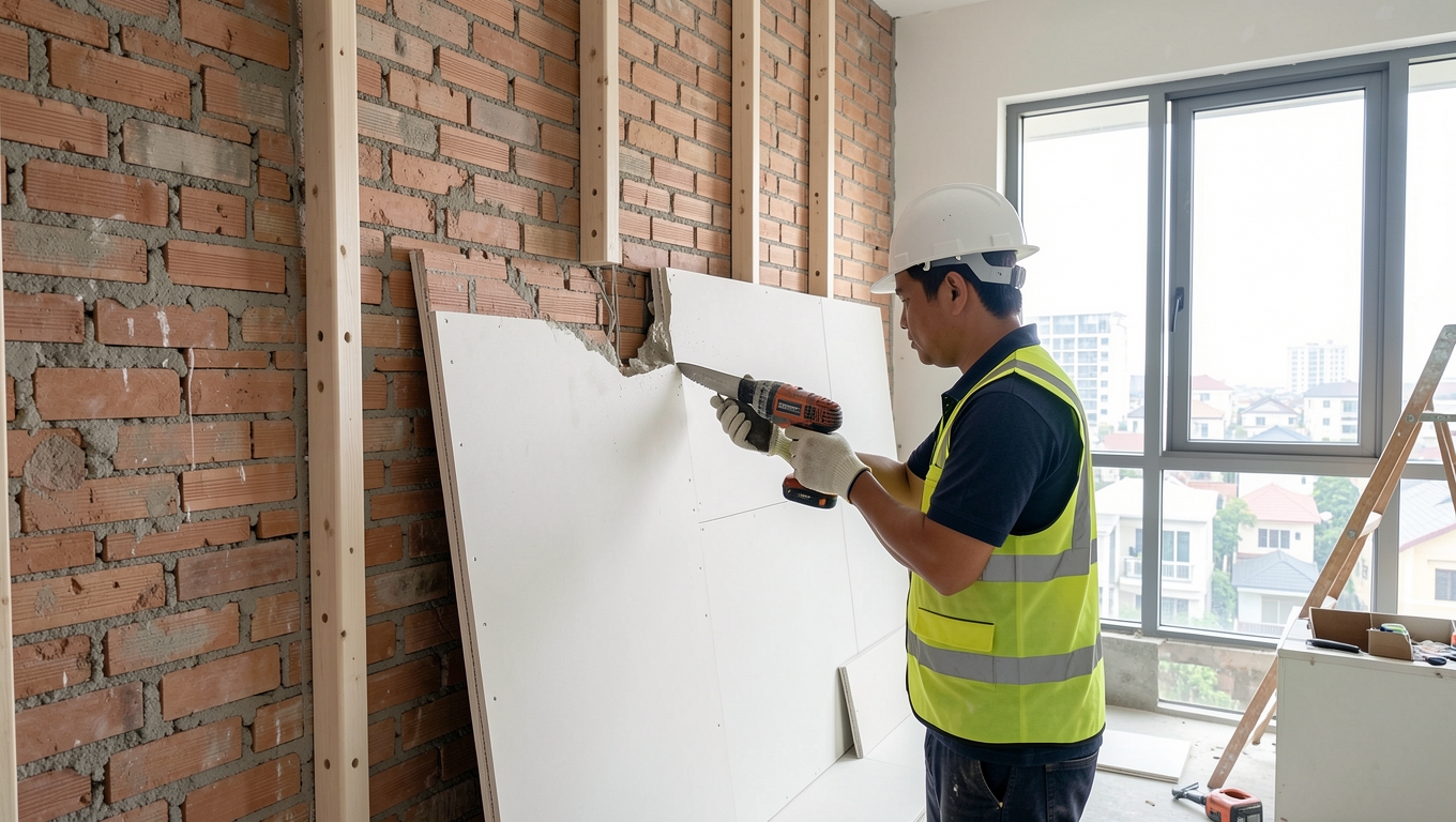 Phá tường thạch cao Hà Nội - Dịch vụ thi công chất lượng, giá rẻ và uy tín