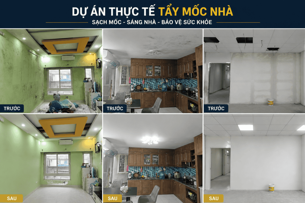 dự án thực tế tẩy mốc nhà