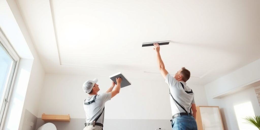 Lắp đặt trần thạch cao chuyên nghiệp tại nhà và văn phòng bởi Thạch Cao Hoàng.
