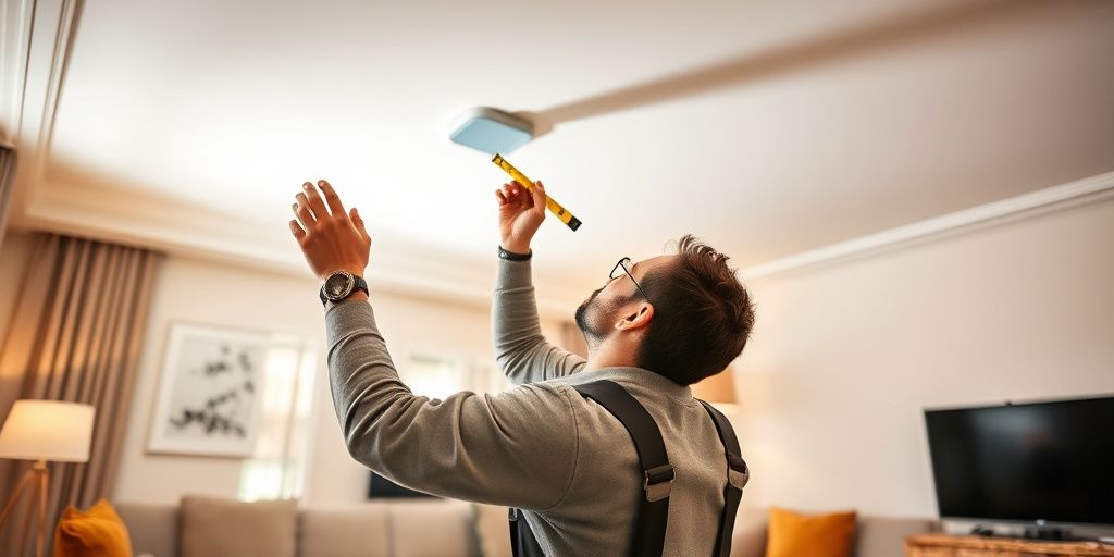 Làm việc thi công trần thạch cao chuyên nghiệp tại Hoàng Phong.