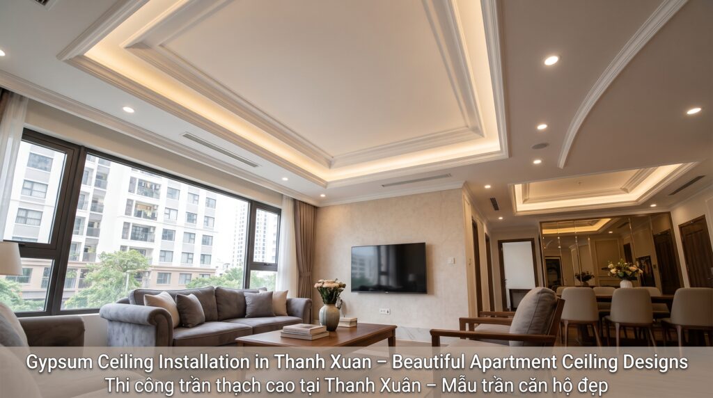 Mẫu Trần Thạch Cao Phổ Biến Cho Chung Cư Tại Thanh Xuân