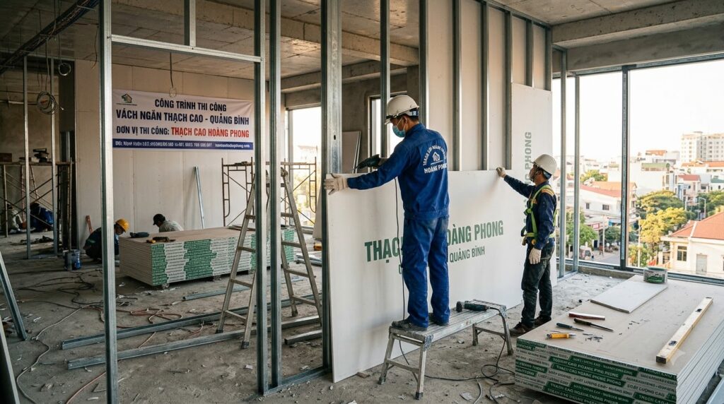 Bảng báo giá thi công vách thạch cao tại Quảng Bình
