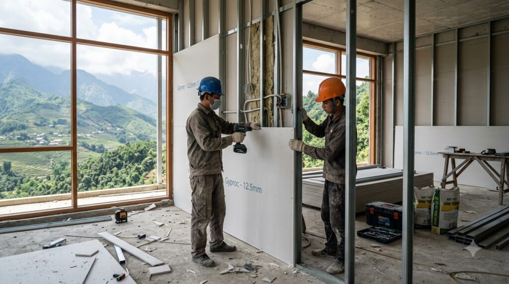 Bảng báo giá thi công vách thạch cao tại Lào Cai