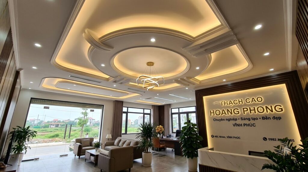 Làm trần thạch cao tại Vĩnh Phúc - Thạch cao hoang phong