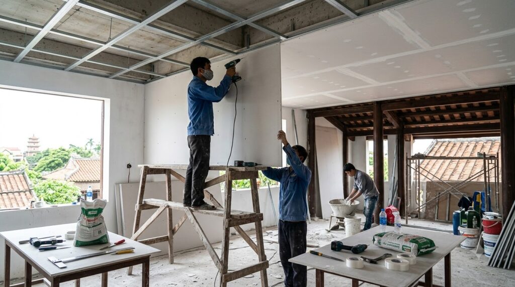Thi Công Trần Thạch Cao Tại Huế