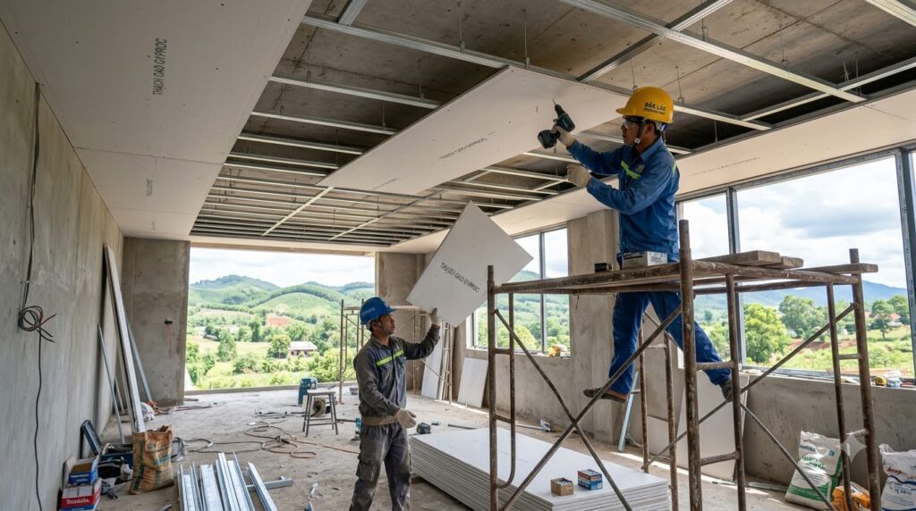 Quy trình thi công trần thạch cao chuẩn kỹ thuật
