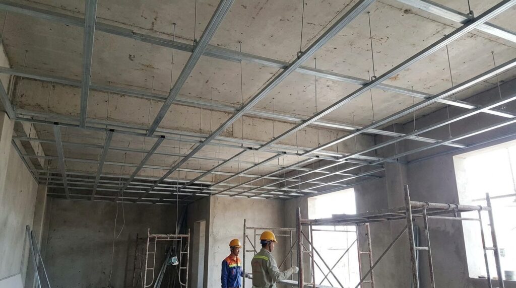 thi công trần thạch cao chuẩn kỹ thuật