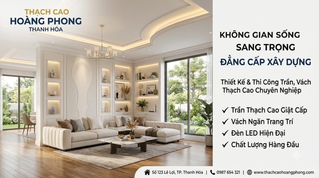 Báo Giá Thi Công Vách Thạch Cao Thanh Hóa - Thạch cao hoàng phong