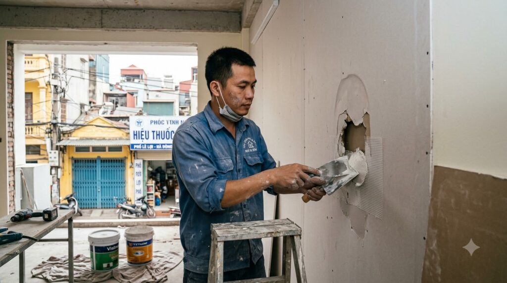 Quy trình làm việc của thợ sửa trần thạch cao